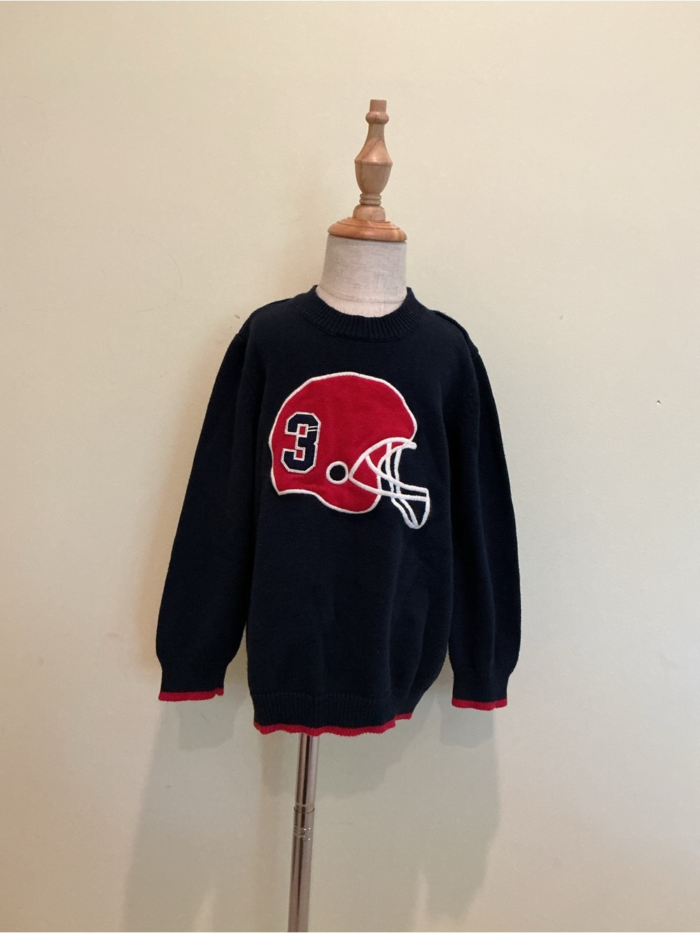 Gymboree Navy Sweater with Red Helmet Patch